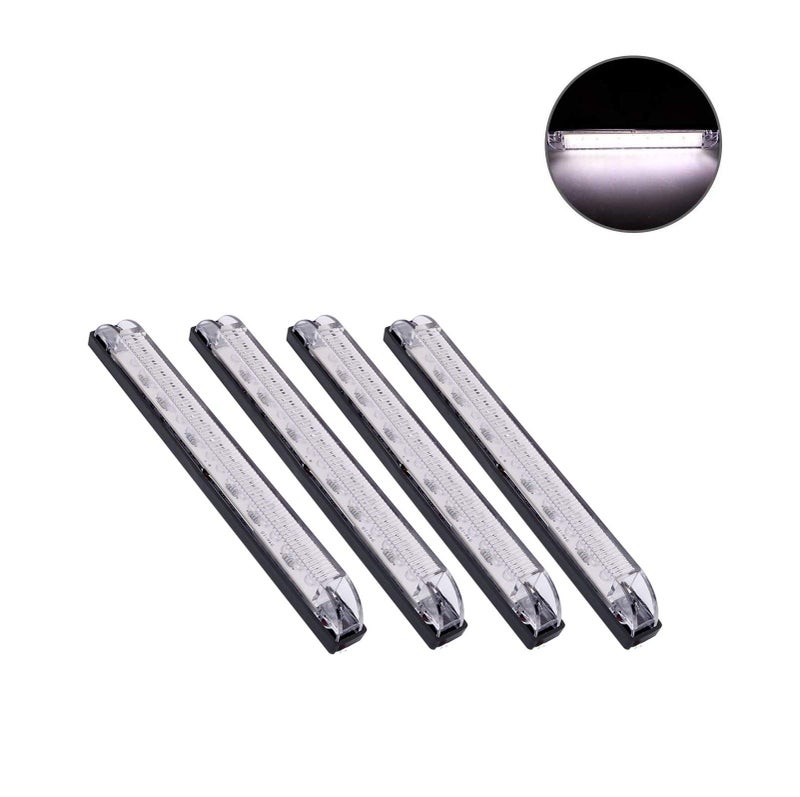 NPAUTO 4Pcs 8" White Led Utility Light Bar 18 LED Utility Strip Waterproof Boat Bow Light Marine Navigation Light 12V - Image 1